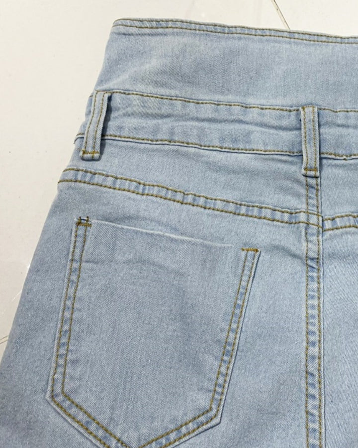 Skinny Jeans im Used Look mit Hoher Taille für Damen