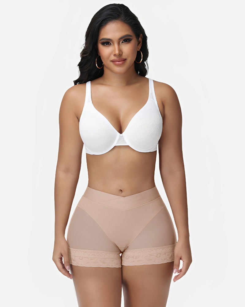 Shapshe®Nahtlose Transparente Mesh Shorts mit Niedriger Taille zur Po Lift Formung