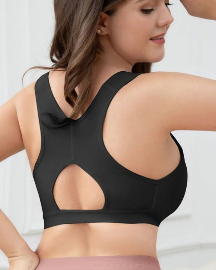Shapshe® Damen Ohne Bügel Push Up BH mit Frontverschluss und hohem Halt Schwarz