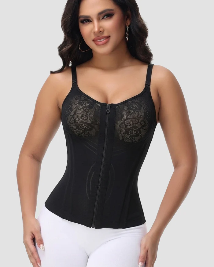 Shapshe®Shapewear Top With Built In Bra With Zipper Cutout
