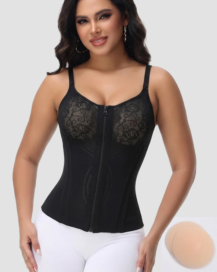 Shapshe®Shapewear Top With Built In Bra With Zipper Cutout