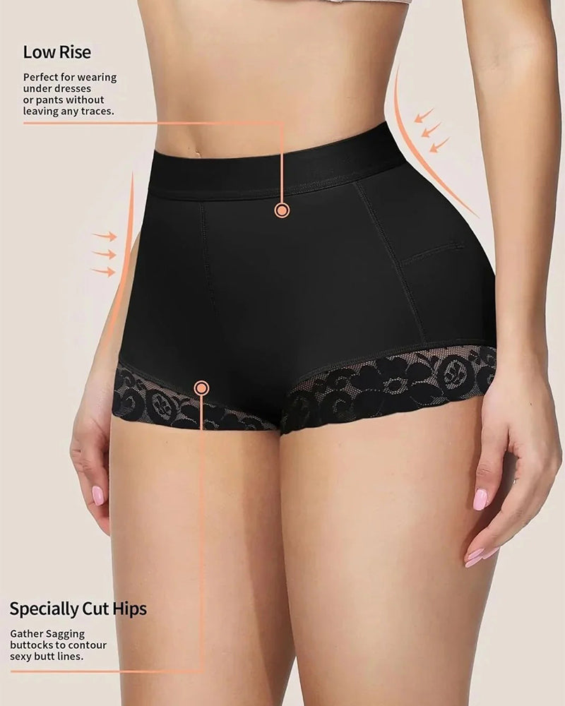 High Waist Women Hip Enhancer Shapewear Tummy Control Lace Body Shaper