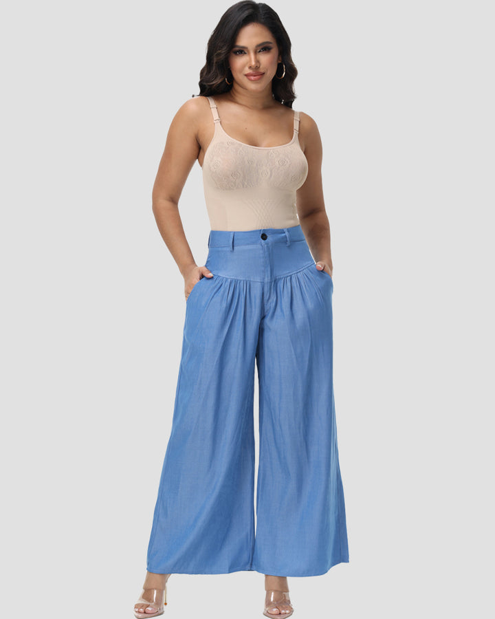 Trendy Casual High Waist Wide Leg Jeans für Damen