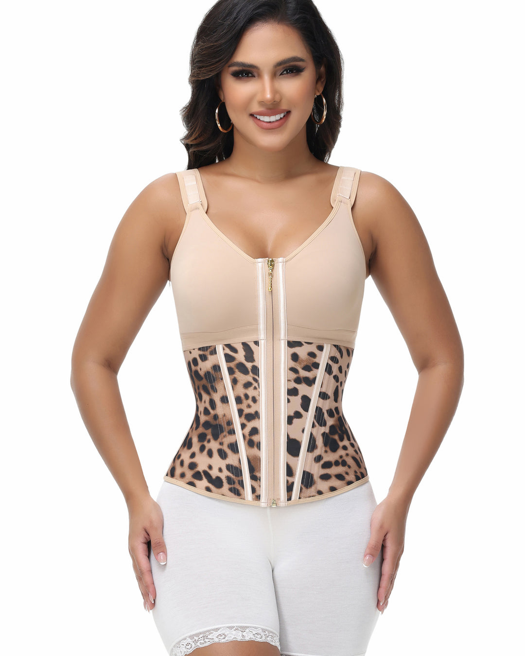 Shapshe® Damen Stäbchen Latex Reißverschluss Korsett Bauchkontrolle Body Shaper Weste Mit BH
