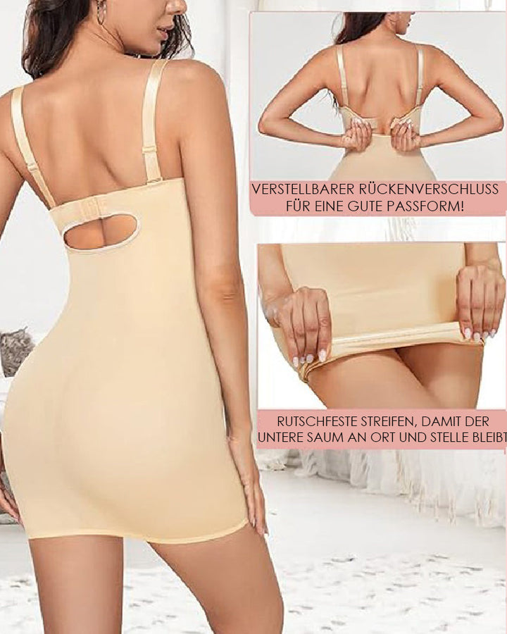 Glatter Trägerloses Bauchweg Bodycon Shapewear Kleider Mit Eingebautem BH