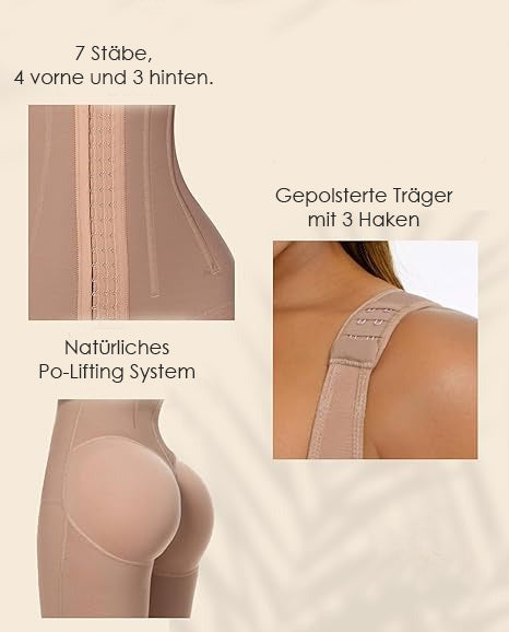 Shapshe® Kolumbianische Ganzkörper Hoher Kompression Fajas Nach Operationen Shapewear