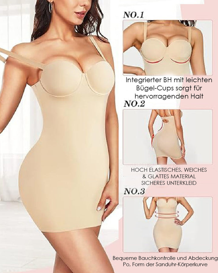 Glatter Trägerloses Bauchweg Bodycon Shapewear Kleider Mit Eingebautem BH