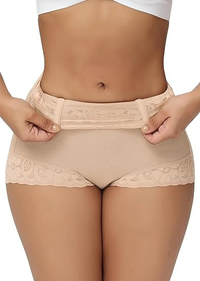 Shapshe® Klassischer Damen Körperformer mit Spitze Po-Lifter Bauchweg Unterwäsche Höschen Glättungs Slip