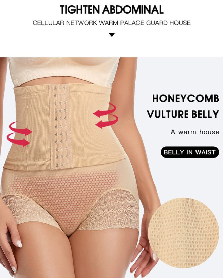 Hoher Taille Festem Bauchweg Shapewear Höschen Kontrolle Gürtel Miederhose