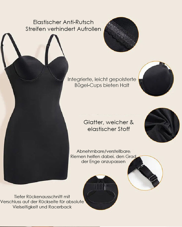 Glatter Trägerloses Bauchweg Bodycon Shapewear Kleider Mit Eingebautem BH