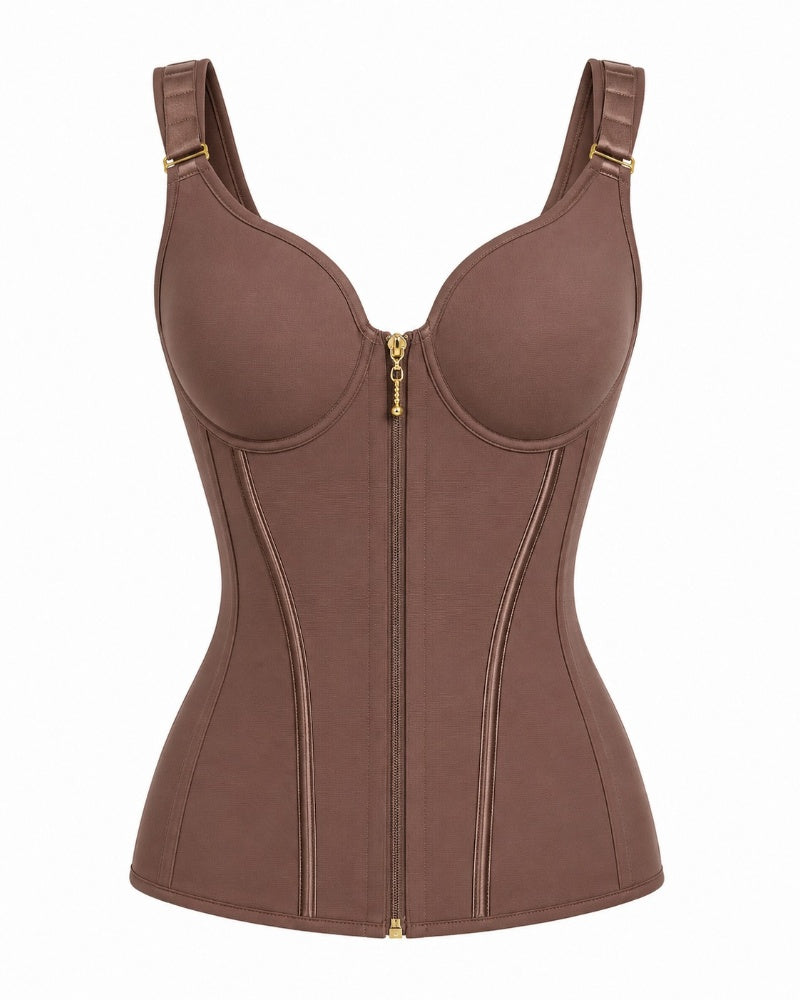 Double Compression Faja Corset Top Waist Trainer Built in Bra