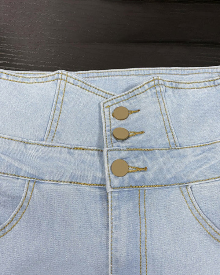 Skinny Jeans im Used Look mit Hoher Taille für Damen