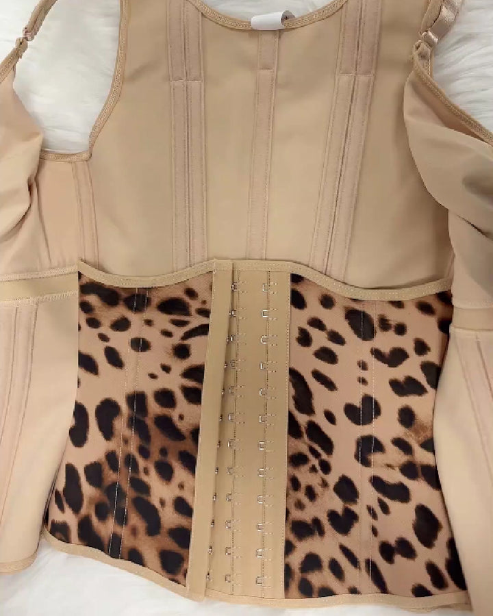 Shapshe® Damen Stäbchen Latex Reißverschluss Korsett Bauchkontrolle Body Shaper Weste Mit BH