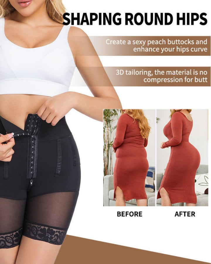 Postpartale Shorts mit Hoher Taille und Stahlstäbchen zur Starken Bauchkontrolle