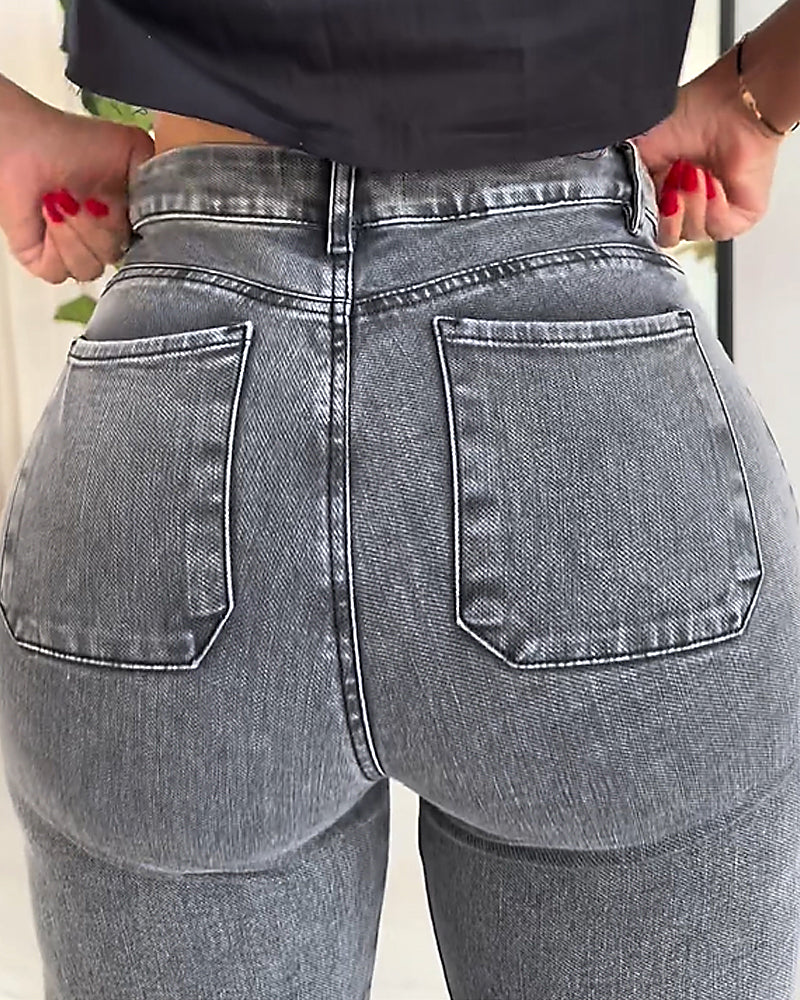Shapshe® Baggy-Jeans mit Hoher Taille und Weitem Bein für Damen