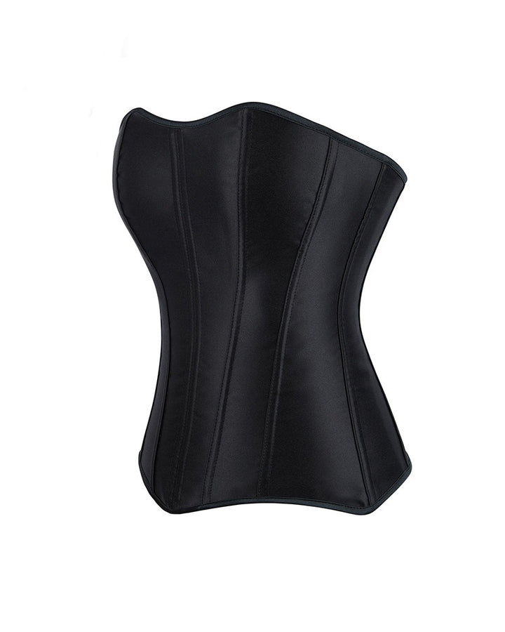 Shapshe® Damen Satin Schnürung Stäbchen Korsett Überbrust Seitlichem Reißverschluss Taillentrainer