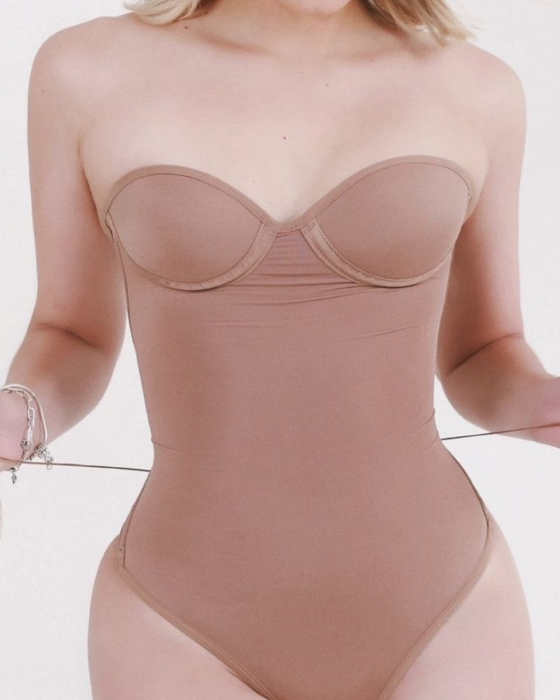 Shapshe® Nahtloser Skinny Bodys mit Sexy Schnürung am Rücken und Tanga