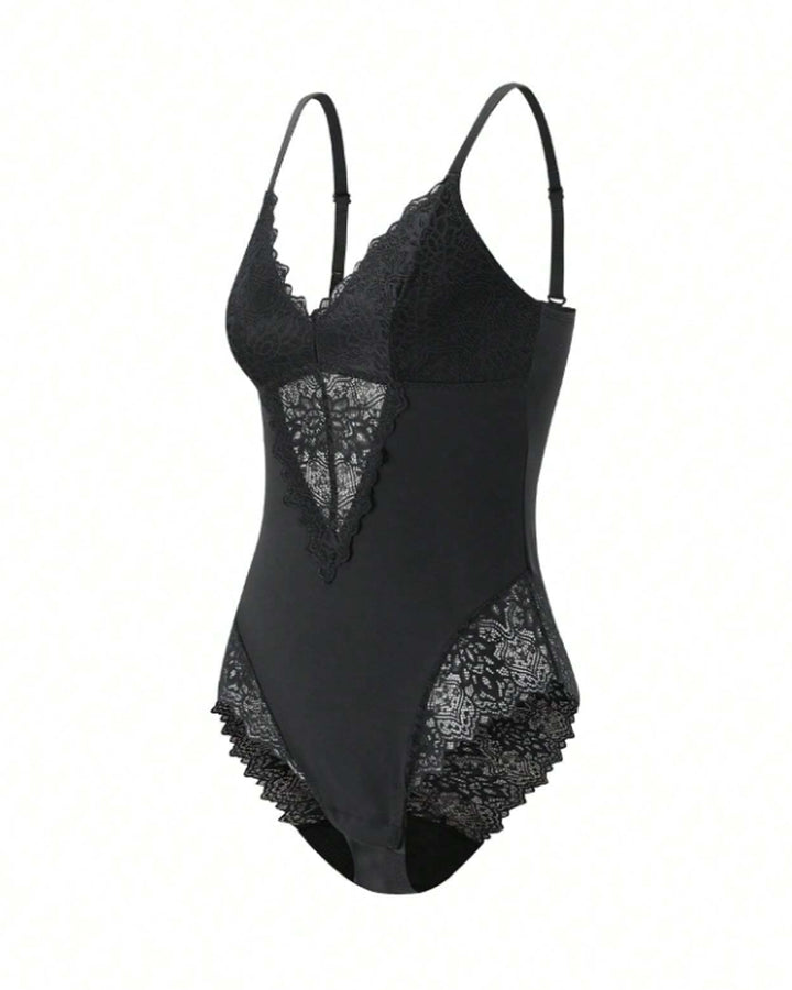 Spitze Spaghettiträger Cami Bodysuit Ärmellos Einteilige Shapewear Für Damen