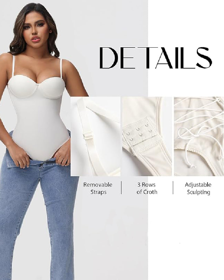 Shapshe® Nahtloser Skinny Bodys mit Sexy Schnürung am Rücken und Tanga