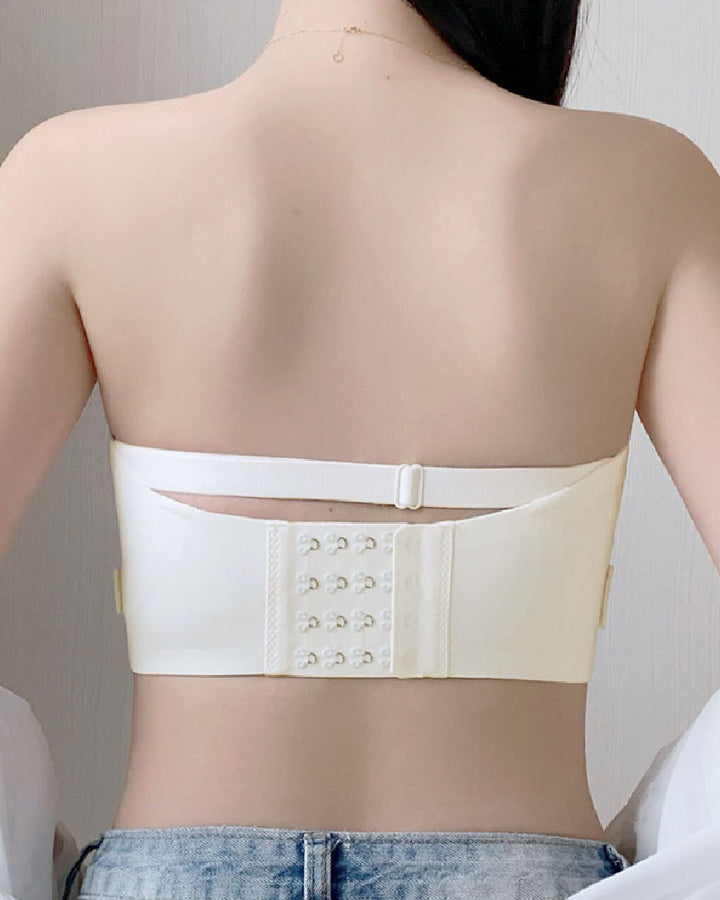 Nahtloser Bügelloser Rutschfester Wellenrand Tube-Top BH Mit Zwei Vielseitigen Seidentuch