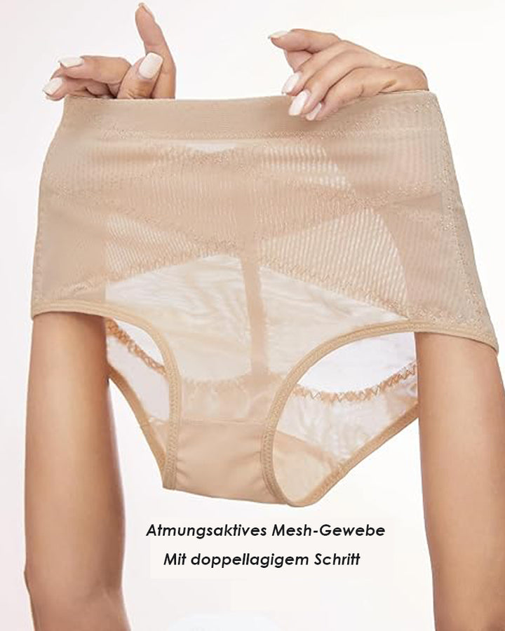 Mittelhohe Kreuz Kompressions Shapewear Unterwäsche Netz Bauchkontrolle Höschen