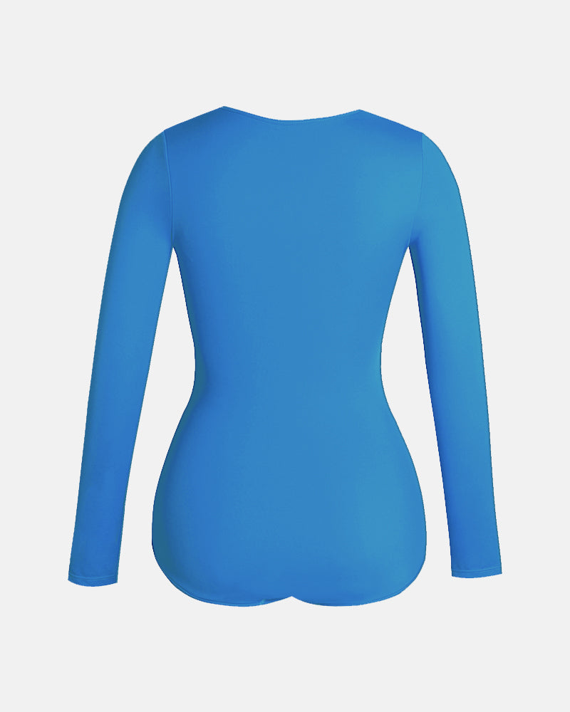 Long sleeve swimsuit with zipper and built in abdominal control and shaping futures