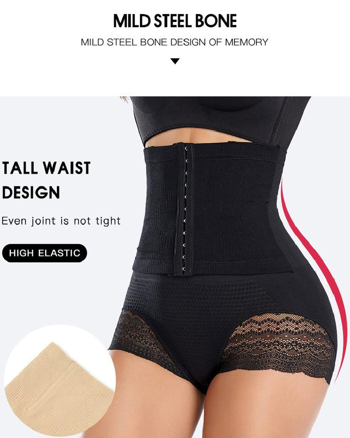 Hoher Taille Festem Bauchweg Shapewear Höschen Kontrolle Gürtel Miederhose