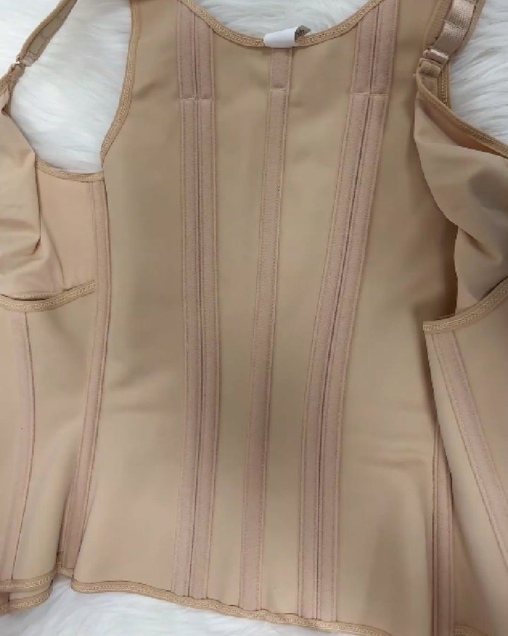 Shapshe® Damen Stäbchen Latex Reißverschluss Korsett Bauchkontrolle Body Shaper Weste Mit BH