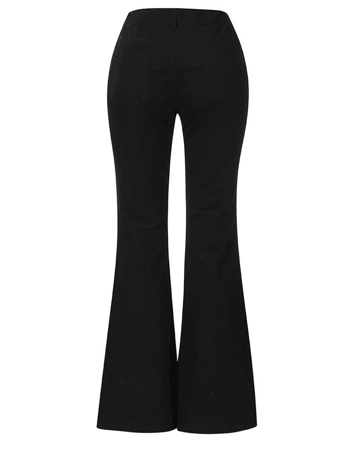 Einreihige Skinny-Jeans mit Mehreren Knöpfen aus Gewaschenem Stretch mit Hohem Bund