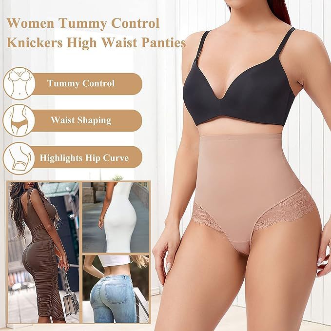 Nahtlose Spitze Bauchkontrolle Shapewear Höschen Hohe Taille Kompressions Tanga Unterwäsche