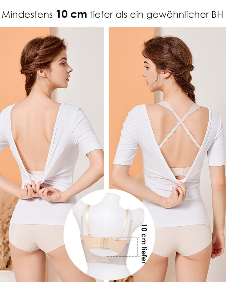 Damen Nahtloser Mehrweg BH Bequemer Rückenfreier V-Ausschnitt Minimizer BH