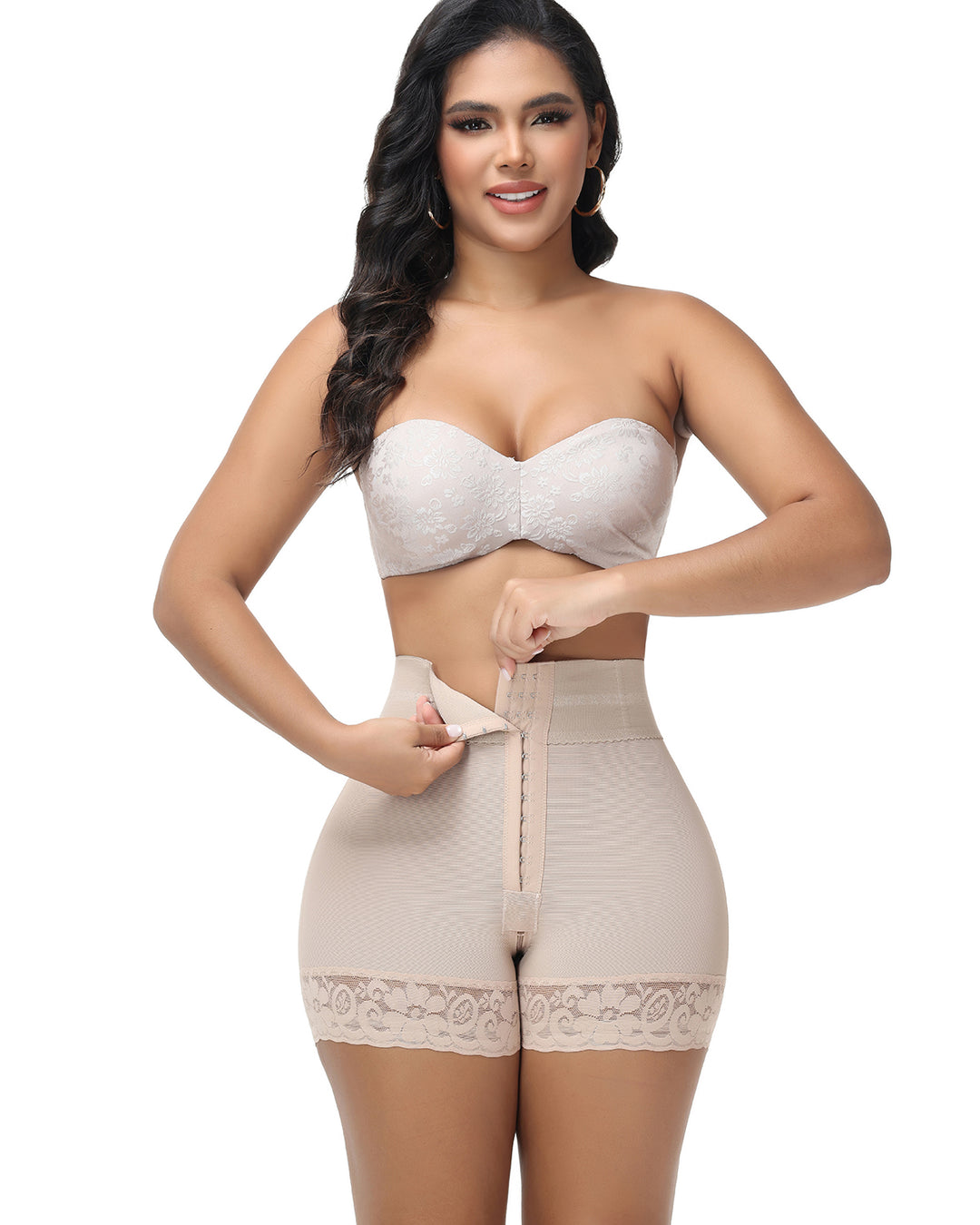 Shapshe® BBL Shorts mit doppelter Kompression und hoher Taille und bauchkontrollierendem Höschen in der Mitte