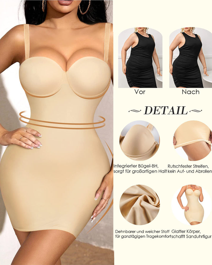 Glatter Trägerloses Bauchweg Bodycon Shapewear Kleider Mit Eingebautem BH