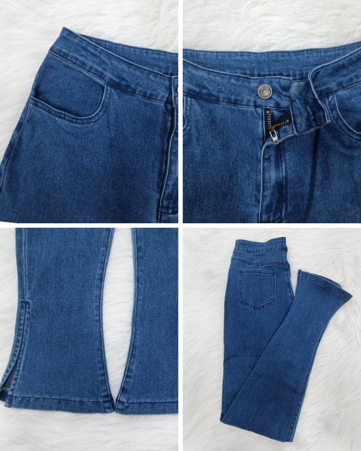 Damen Klassisch Schickes Ärmellos Verwaschenes Jeans Set