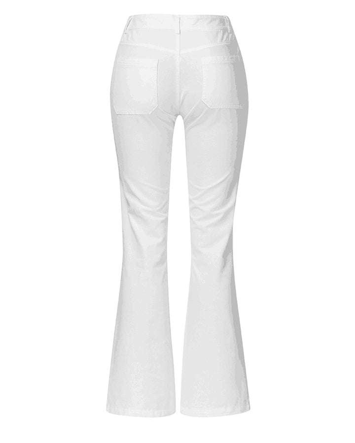 Einreihige Skinny-Jeans mit Mehreren Knöpfen aus Gewaschenem Stretch mit Hohem Bund