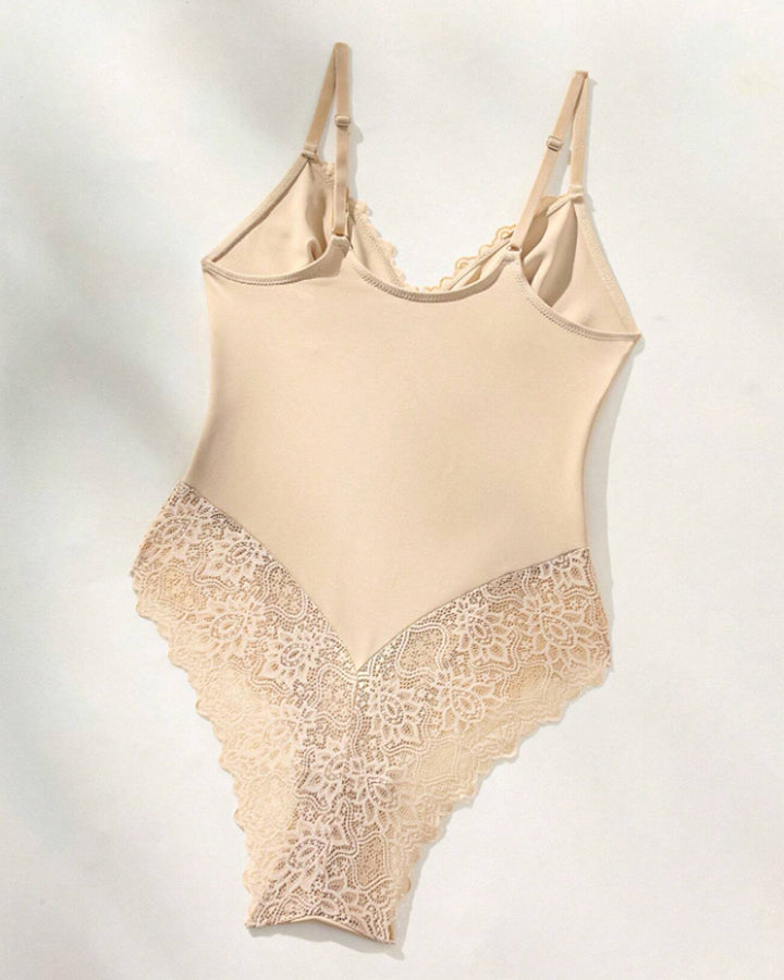 Spitze Spaghettiträger Cami Bodysuit Ärmellos Einteilige Shapewear Für Damen