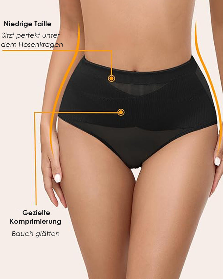 Mittelhohe Kreuz Kompressions Shapewear Unterwäsche Netz Bauchkontrolle Höschen