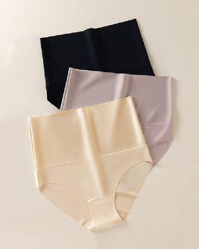 Damen Hoher Taille Eisseide Shape Unterwäsche Bauchweg Nahtlos Figurformender Slips