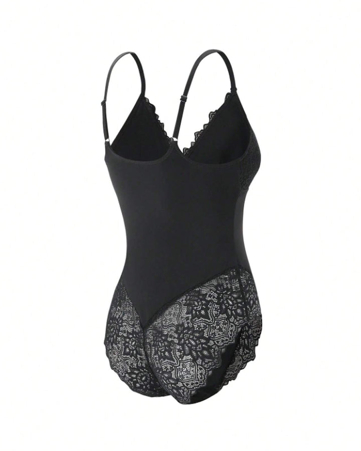 Spitze Spaghettiträger Cami Bodysuit Ärmellos Einteilige Shapewear Für Damen