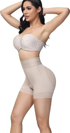 Shapshe® BBL Shorts mit doppelter Kompression und hoher Taille und bauchkontrollierendem Höschen in der Mitte