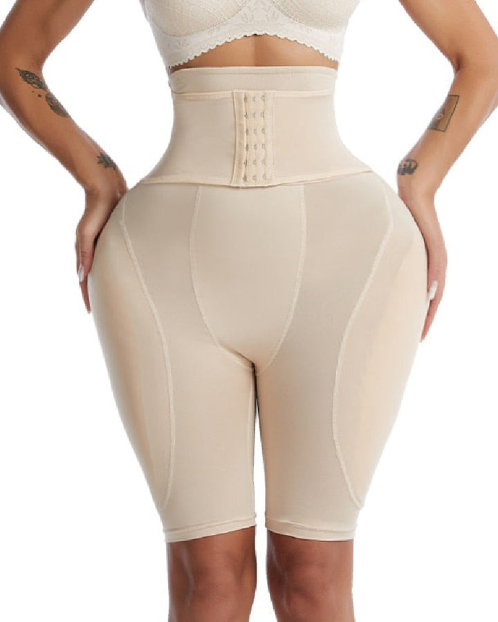 Sanduhr Schnallenverschluss Taillenmieder BBL Shapewear Shorts Mit Schwammpolstern