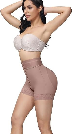 Shapshe® BBL Shorts mit doppelter Kompression und hoher Taille und bauchkontrollierendem Höschen in der Mitte