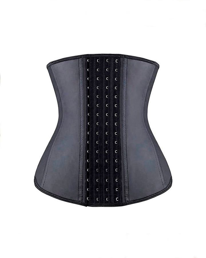 Damen Glänzender 9 Stäbchen Taillentrainer Latex Unterbrust Bauchweg Sport Sauna Korsett