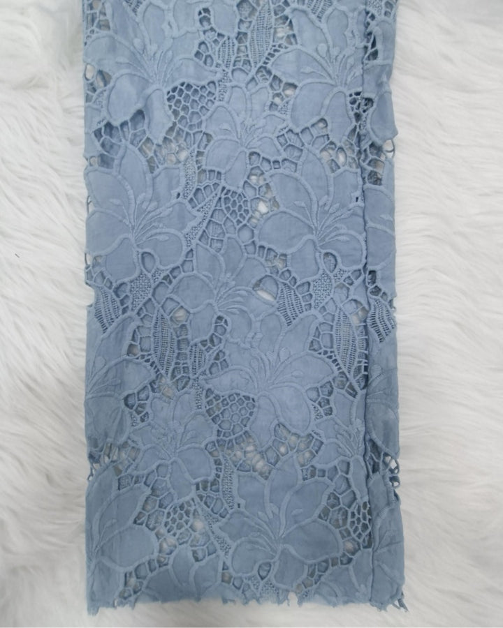 Weite Jeans mit Blumenmuster und Spitze für Damen