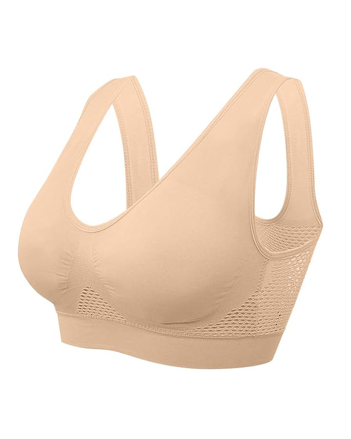 Damen Anti Durchhängen Ausgehöhltem Hohem Halt Sport BH Atmungsaktiv Yoga Oberteil BH