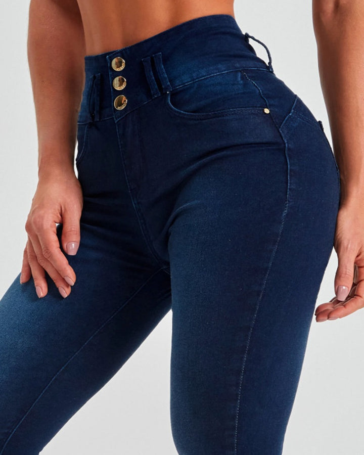 Skinny-Stretch-Shaping-Po-Lift-Jeans mit Hoher Taille