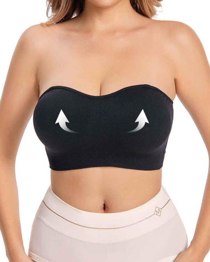 Damen Push up BH ohne Bügel nahtloser Bandeau BH