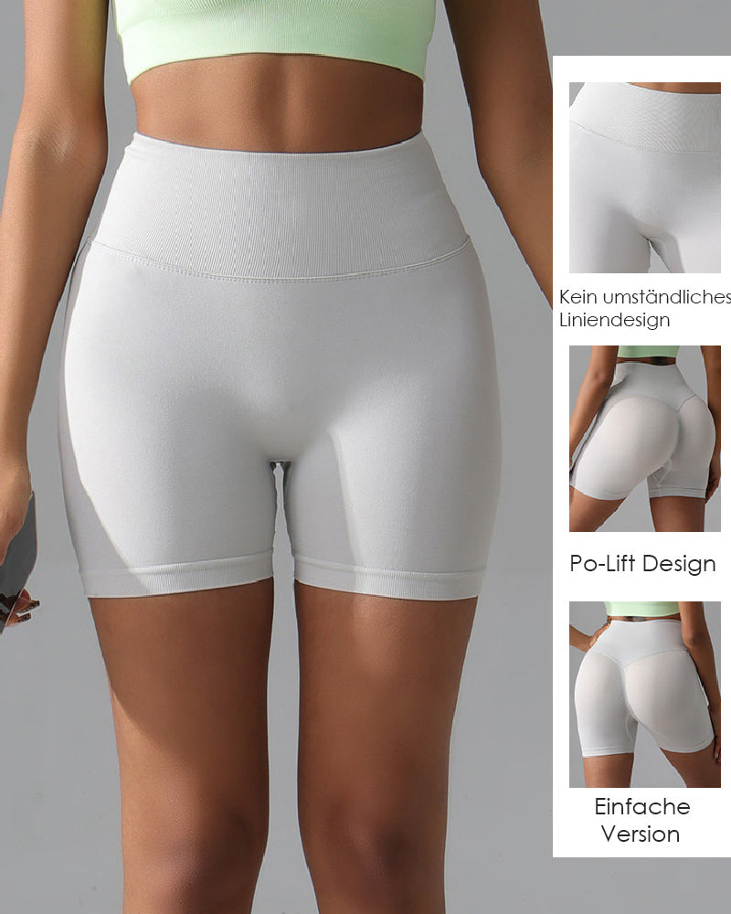 Damen Nahtlose Hoher Taille Yoga Shorts Lifting Po-Lift Fitness Shorts