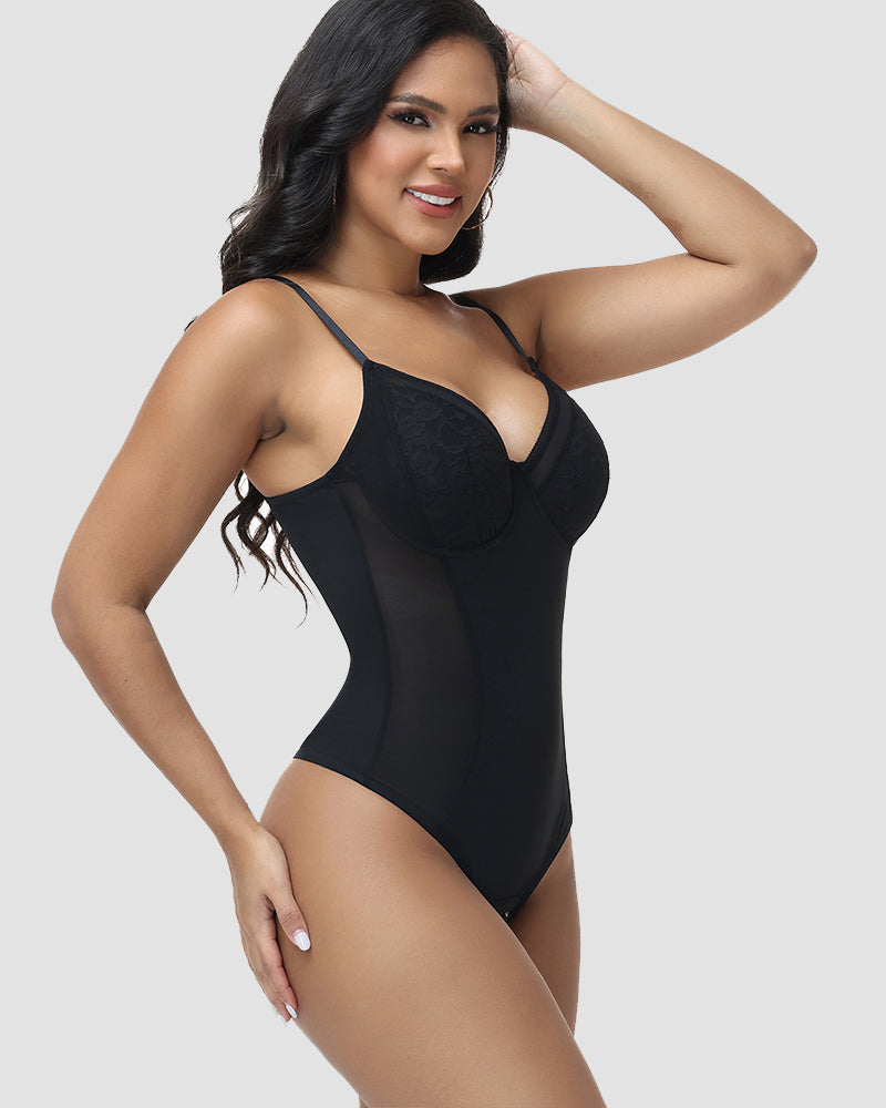 Body gainant string à bonnets en dentelle Shapshe®