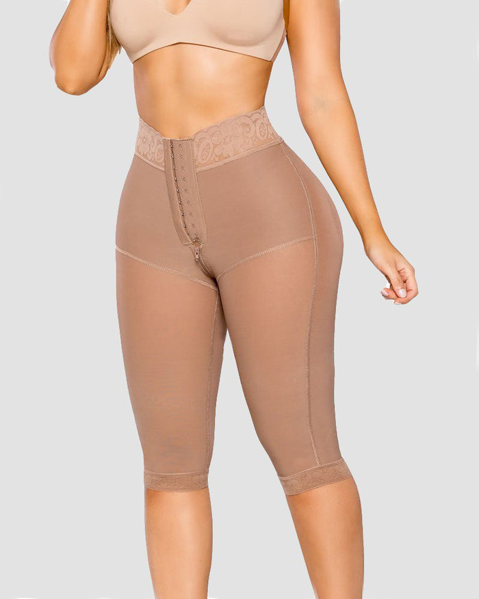 Shapshe® Damen Hohe Taille Knielange Shapewear Hose Unsichtbare Bauchweg Faja Shorts